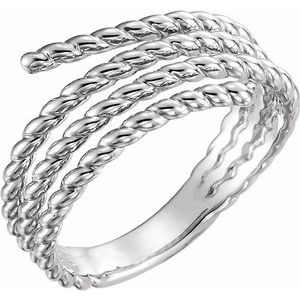 14K White Rope Ring - Siddiqui Jewelers
