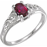 Sterling Silver January Youth Imitation Birthstone Ring - Siddiqui Jewelers