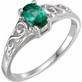 Sterling Silver May Youth Imitation Birthstone Ring - Siddiqui Jewelers