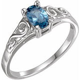 Sterling Silver December Youth Imitation Birthstone Ring - Siddiqui Jewelers