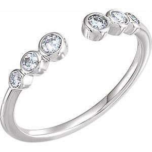 14K White 1/4 CTW Diamond Negative Space Ring - Siddiqui Jewelers