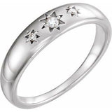 Sterling Silver .05 CTW Diamond Starburst Ring - Siddiqui Jewelers