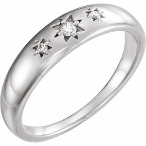 14K White .05 CTW Diamond Starburst Ring - Siddiqui Jewelers