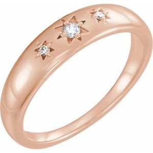 14K Rose .05 CTW Diamond Starburst Ring - Siddiqui Jewelers