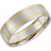 14K White/Yellow 7 mm Half Round Band Size 9.5 - Siddiqui Jewelers