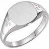 Sterling Silver .05 CTW Diamond 10.87x10.26 mm Oval Signet Ring - Siddiqui Jewelers