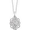 14K White 1/6 CTW Diamond 16-18" Necklace - Siddiqui Jewelers