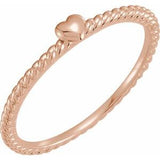 14K Rose Heart Rope Ring - Siddiqui Jewelers