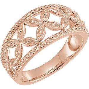 14K Rose Leaf Ring - Siddiqui Jewelers