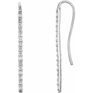 Platinum 1/3 CTW Diamond Bar Earrings - Siddiqui Jewelers