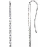 14K White 1/3 CTW Diamond Bar Earrings - Siddiqui Jewelers