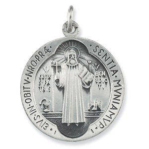 Sterling Silver 18.5 mm St. Benedict Medal-Siddiqui Jewelers