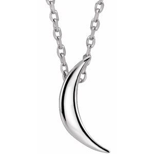 14K White Crescent 16-18" Necklace - Siddiqui Jewelers