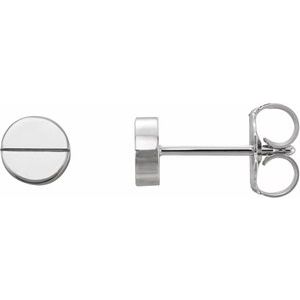 14K White 4.9 mm Geometric Friction Closure Earrings Siddiqui Jewelers