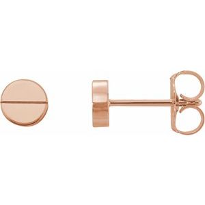 14K Rose 4.9 mm Geometric Friction Closure Earrings Siddiqui Jewelers