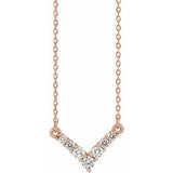 14K Rose 1/3 CTW Diamond "V" 16-18" Necklace - Siddiqui Jewelers
