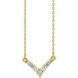 14K Yellow 1/3 CTW Diamond "V" 16-18" Necklace - Siddiqui Jewelers