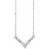 14K White 1/3 CTW Diamond "V" 16-18" Necklace - Siddiqui Jewelers