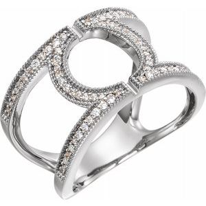 14K White 1/4 CTW Round Geometric Diamond Ring - Siddiqui Jewelers