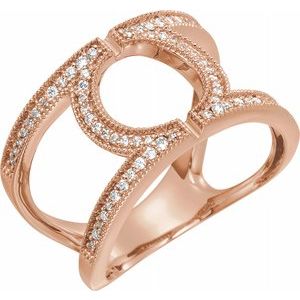 14K Rose 1/4 CTW Round Geometric Diamond Ring - Siddiqui Jewelers