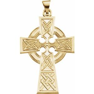 14K Yellow Celtic-Inspired Cross Pendant  -Siddiqui Jewelers