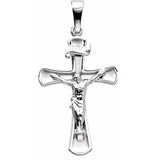 14K White 24x16 mm Crucifix Pendant - Siddiqui Jewelers