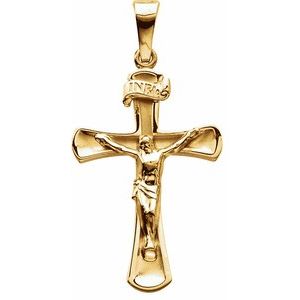 14K Yellow 24x16 mm Crucifix Pendant - Siddiqui Jewelers