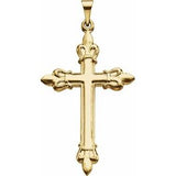 14K Yellow 35x23 mm Fleur-de-Lis Cross Pendant - Siddiqui Jewelers