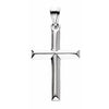 14K White 26x17 mm Hollow Cross Pendant - Siddiqui Jewelers