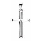 14K White 26x17 mm Hollow Cross Pendant - Siddiqui Jewelers