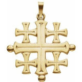 14K Yellow 27x26 mm Jerusalem Cross Pendant - Siddiqui Jewelers