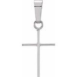 14K White 12x8 mm Cross Pendant-Siddiqui Jewelers