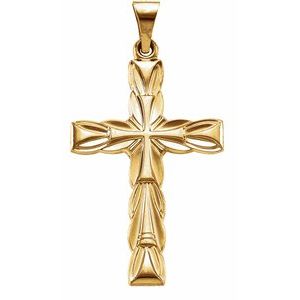 14K Yellow 29x19.5 mm Cross Pendant - Siddiqui Jewelers