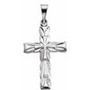 14K White 23.5x15.5 mm Cross Pendant - Siddiqui Jewelers