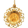 14K Yellow 18 mm Round Our Lady of Perpetual Help Medal - Siddiqui Jewelers