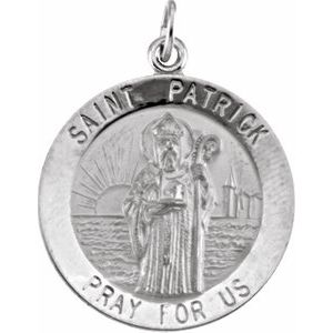 Sterling Silver 22 mm St. Patrick Medal - Siddiqui Jewelers