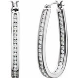 14K White 1 CTW Diamond Inside-Outside 30 mm Hoop Earrings - Siddiqui Jewelers