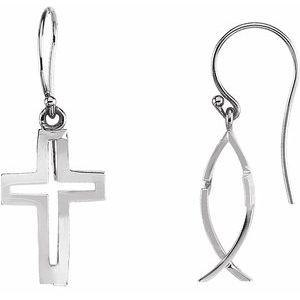 Sterling Silver CrossFish™ Earrings - Siddiqui Jewelers