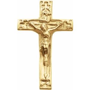 14K Yellow 20x12 mm Crucifix Lapel Pin - Siddiqui Jewelers
