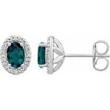 Sterling Silver Created Alexandrite & .025 CTW Diamond Earrings - Siddiqui Jewelers