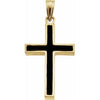 14K Yellow & Black Epoxy 24x16 mm Cross Pendant - Siddiqui Jewelers