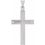 14K White 28x18 mm Cross Pendant - Siddiqui Jewelers