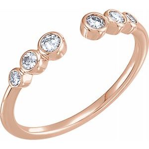 14K Rose 1/4 CTW Diamond Negative Space Ring - Siddiqui Jewelers