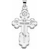 14K White 26x17 mm Orthodox Cross Pendant - Siddiqui Jewelers