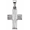 14K White 13x10 mm The Rugged Cross® Pendant - Siddiqui Jewelers