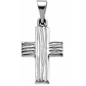 14K White 13x10 mm The Rugged Cross® Pendant - Siddiqui Jewelers