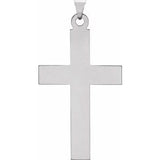 14K White 39x25 mm Cross Pendant - Siddiqui Jewelers