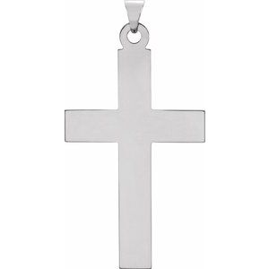 14K White 39x25 mm Cross Pendant - Siddiqui Jewelers