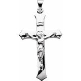 14K White 47.3x25.5 mm Crucifix Pendant -Siddiqui Jewelers