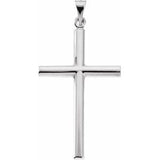 14K White 31.5x20 mm Cross Pendant - Siddiqui Jewelers